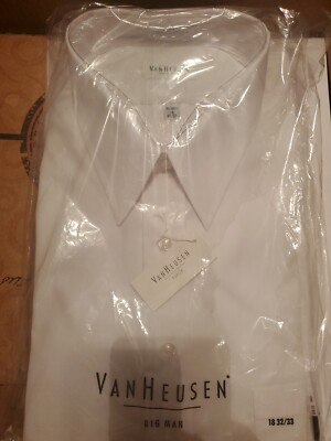 mens white dress shirt 18 32 33 ALEXANDER LLOYD SHIRT MENS 18 32 33 BIG WHITE WARM IRON SINGLE NEEDLE  TAILORING