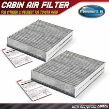 2x Pollen / Cabin Filter Activated Carbon for Citroen C1 Peugeot 108 Toyota Aygo