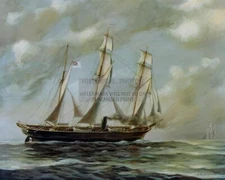 CSS ALABAMA SCREW-SLOOP-OF-WAR 1861 PAINTING 8X10 PHOTO