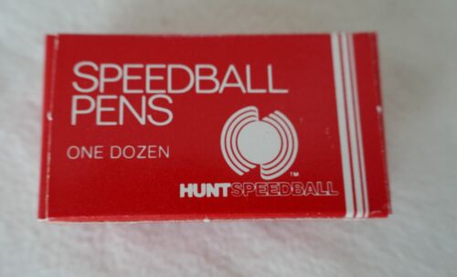 Vintage NOS New Old Stock One 1 Dozen Box Speedball Pens B4 #3014 Hunt Mfg Co.