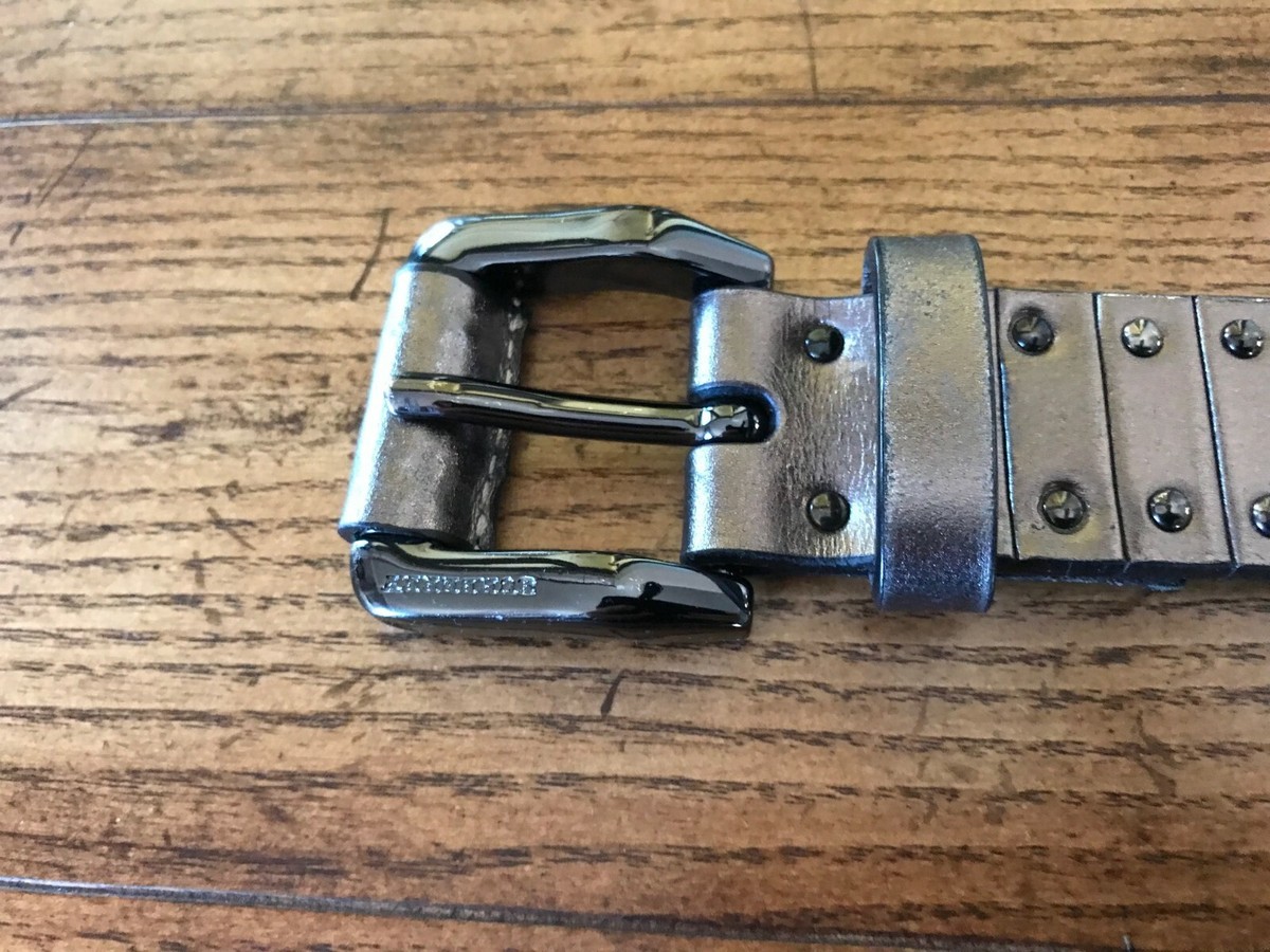 AUTH. Women`s Burberry Metallic Studded Leather Belt Size 36/90