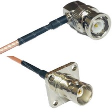 RG316 BNC MALE ANGLE to BNC Flange Female RF Cable Rapid-SHIP LOT