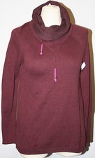 EDDIE BAUER FUNNEL NECK SWEATER DRESS LONG SLEEVE DEEP WINE LOOSE FIT S