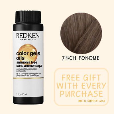 REDKEN COLOR GELS OILS AMMONIA FREE PERMANENT COLOR 2 OZ- 7NCH FONDUE