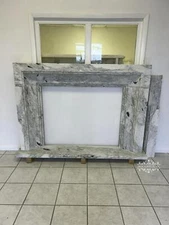 BEAUTIFUL CARVED MARBLE MID CENTURY MODERN FIREPLACE MANTEL - CDFP1