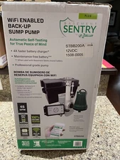NEW!! ZOELLER  12V 45GPM WIFI Enabled Back-Up Sump Pump System Model - STBB200
