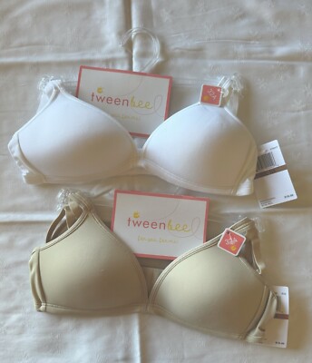 2 pack Tween Girls Light Padded Full Coverage Bra wireless