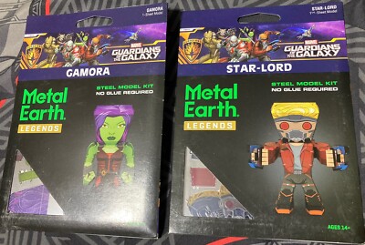 2 Metal Earth Fascinations Marvel 3D Metall Puzzle, Gamora   Star-Lord Set