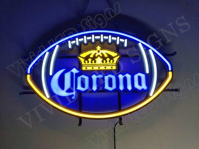 Corona Extra Beer Soccer 24''x16'' Vivid LED Neon Sign Light Lamp Bar With Dimmer