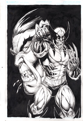 xforce 48 cover recreation X-men artist Kevin Sharpe pencil ink 11x17 wolverine