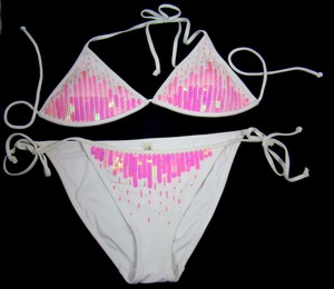 pink sequin bikini top