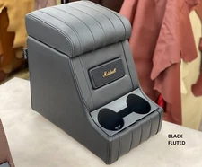 LUCARI BLACK FLUTED ARM REST CUBBY BOX MARSHALL SPEAKER FITS LAND ROVER DEFENDER