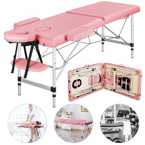 Aluminum Adjustable Massage Table Portable Salon Bed Spa Table PINK - Picture 3 of 10