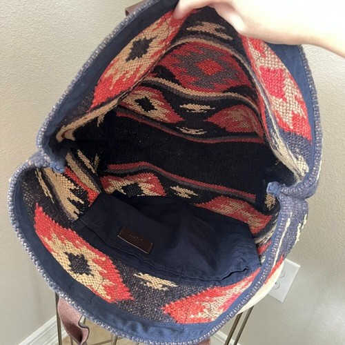 Borsa J. Jill Southwestern jacquard tessuto stampa azteca lana juta pelle - Foto 5 di 8