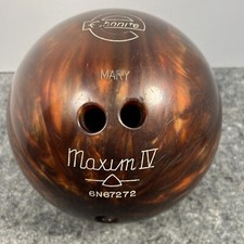 Vintage Ebonite Maxim IV Deep Amber Brown Swirl 12 lb 3 oz Bowling Ball 6N67272