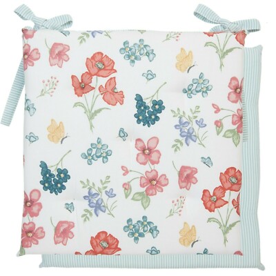 Clayre & Eef Stuhlkissen mit Füllung 40 x 40 cm Baumwolle Blumen Field Flowers