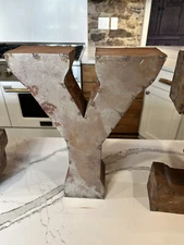 Rustic Industrial Vintage Metal Letters Alphabet - Large! Marquee Welded 14-18"