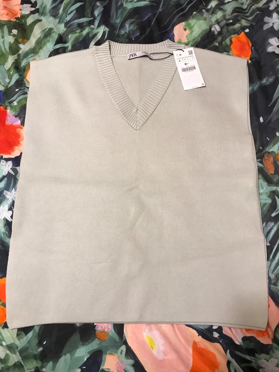 NWT ZARA women's mint color sweater vest size S