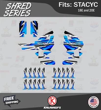 Graphics Kit for STACYC 18E 20E Electric Bike (All Years) Shred-cyan