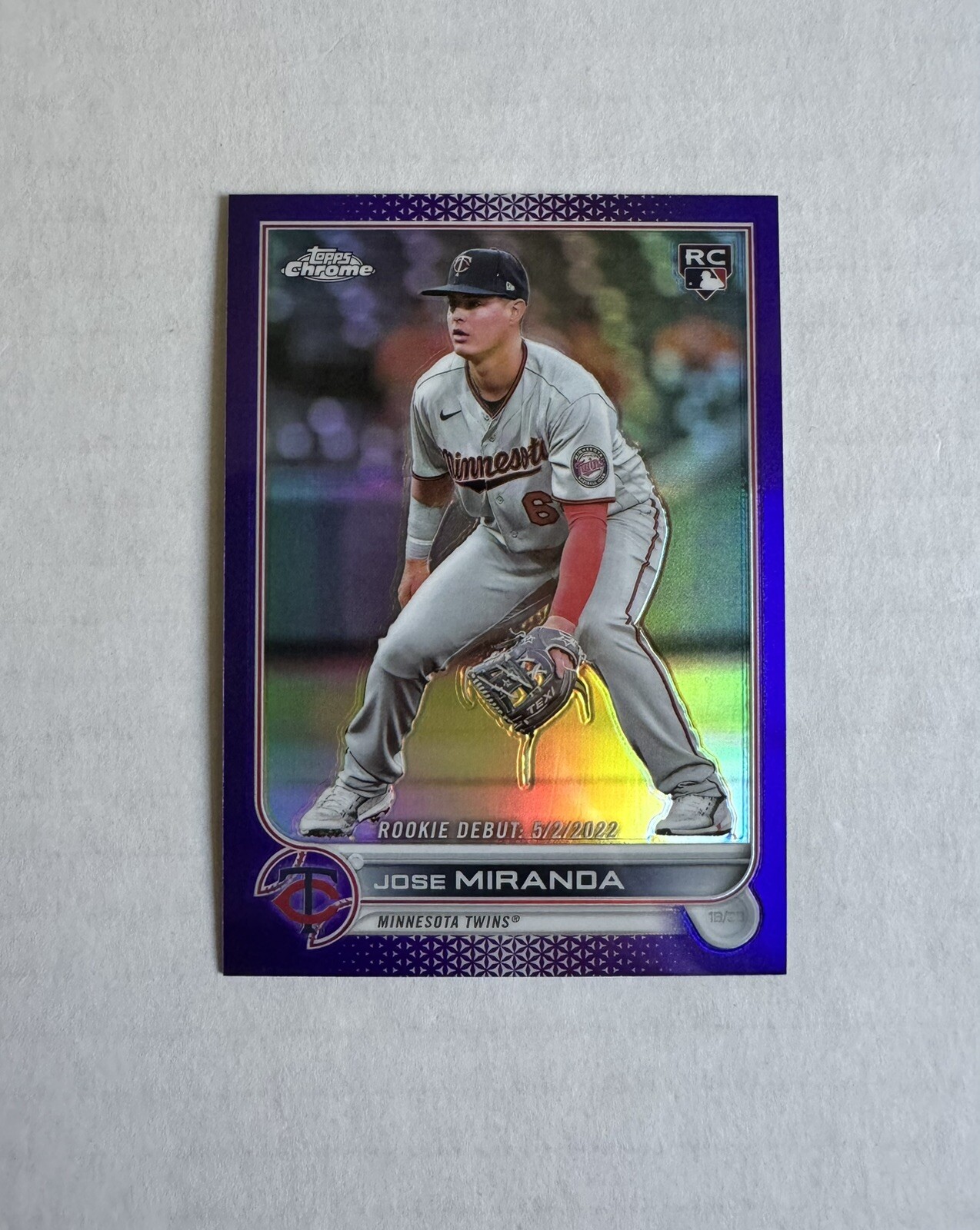 2022 Topps Chrome Update Jose Miranda RC Debut Purple Refractor USC6 Twins