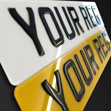 3D Gel Number Plates, Gloss Black, Pair of Road Legal Plates Fast Dispatch 