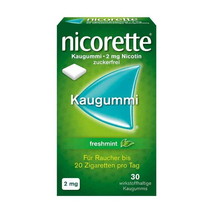 nicorette Kaugummi freshmint, 2 mg Nikotin · 30 St · PZN 03643419
