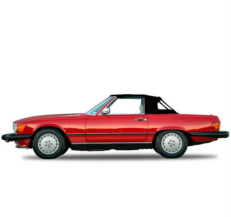 Mercedes Benz 1972-89 450SL 560SL 380SL techo blando con ventana HAARTZ lona negra Foto 4 de 4