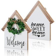 Jetec 1 Pcs Wooden Home Sign Welcome Home Table Sign Rustic Sweet Farmhouse H...