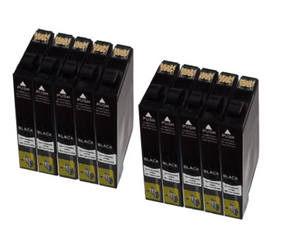 10 schwarze Patronen für EPSON STYLUS BX305F BX305FW SX125 SX420W SX130 SX435W