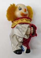 Dakin 1985 Vintage Clip on Hugger Two-faces Happy Sad Clown Doll 3  Figurine VGC