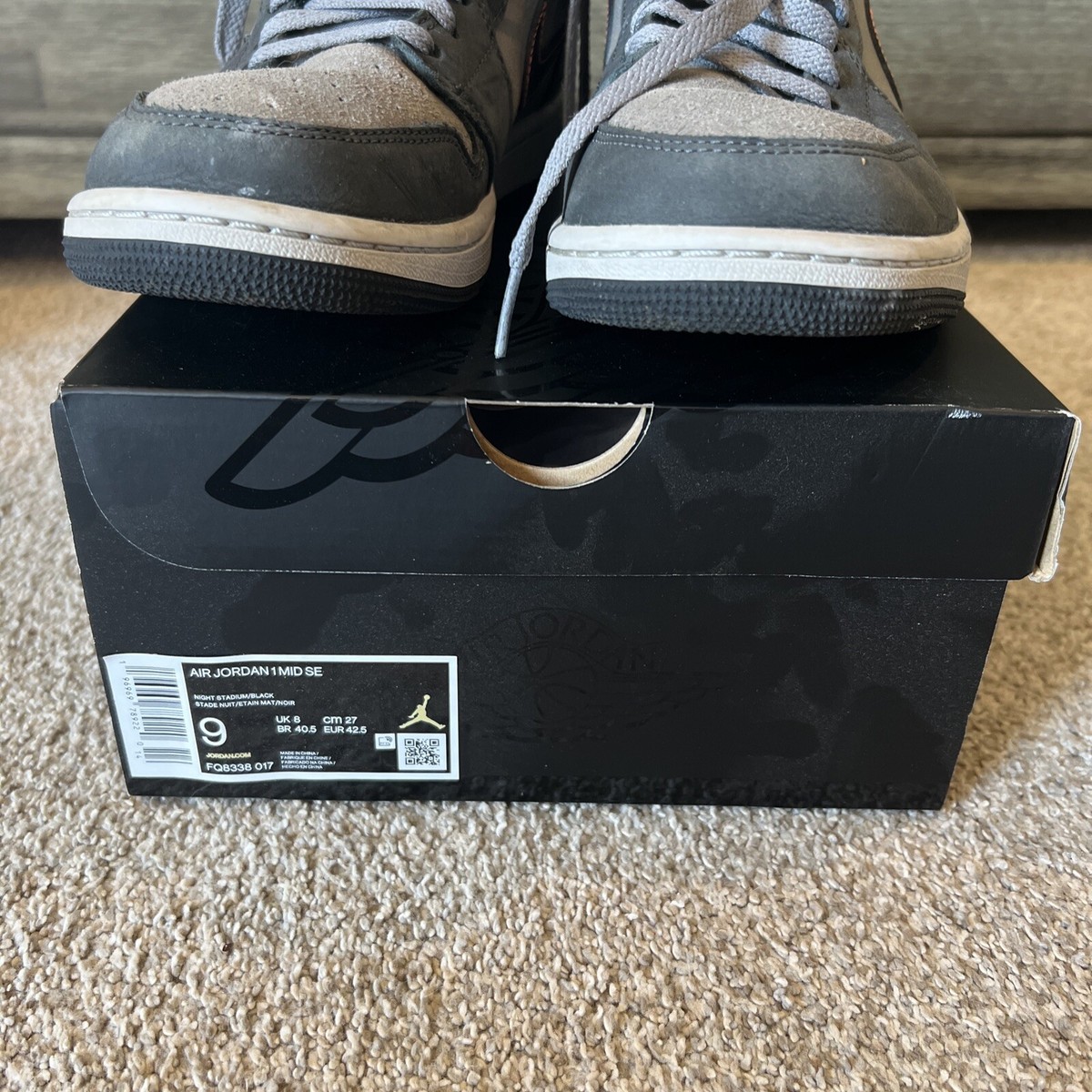 Nike Air Jordan 1 Mid SE Night Stadium Black US MEN 9, WMNS