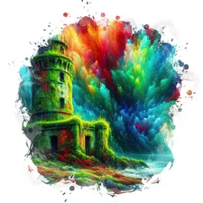 XXL 18X18 Car Sticker Watercolor Lighthouse Weatherproof Vinyl Decal