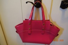 Alberta Di Camio Fuschia leather tote
