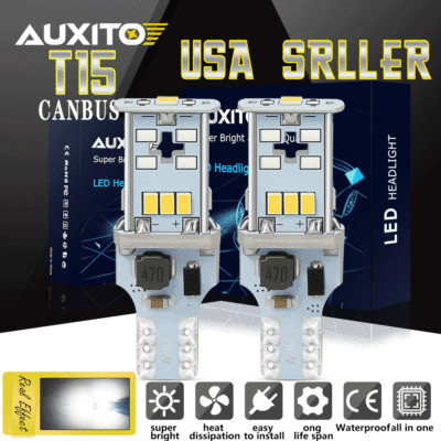 921 T15 W16W Rear Reverse Backup Lights LED  Bulb 2400LM CANBUS For Chevrolet