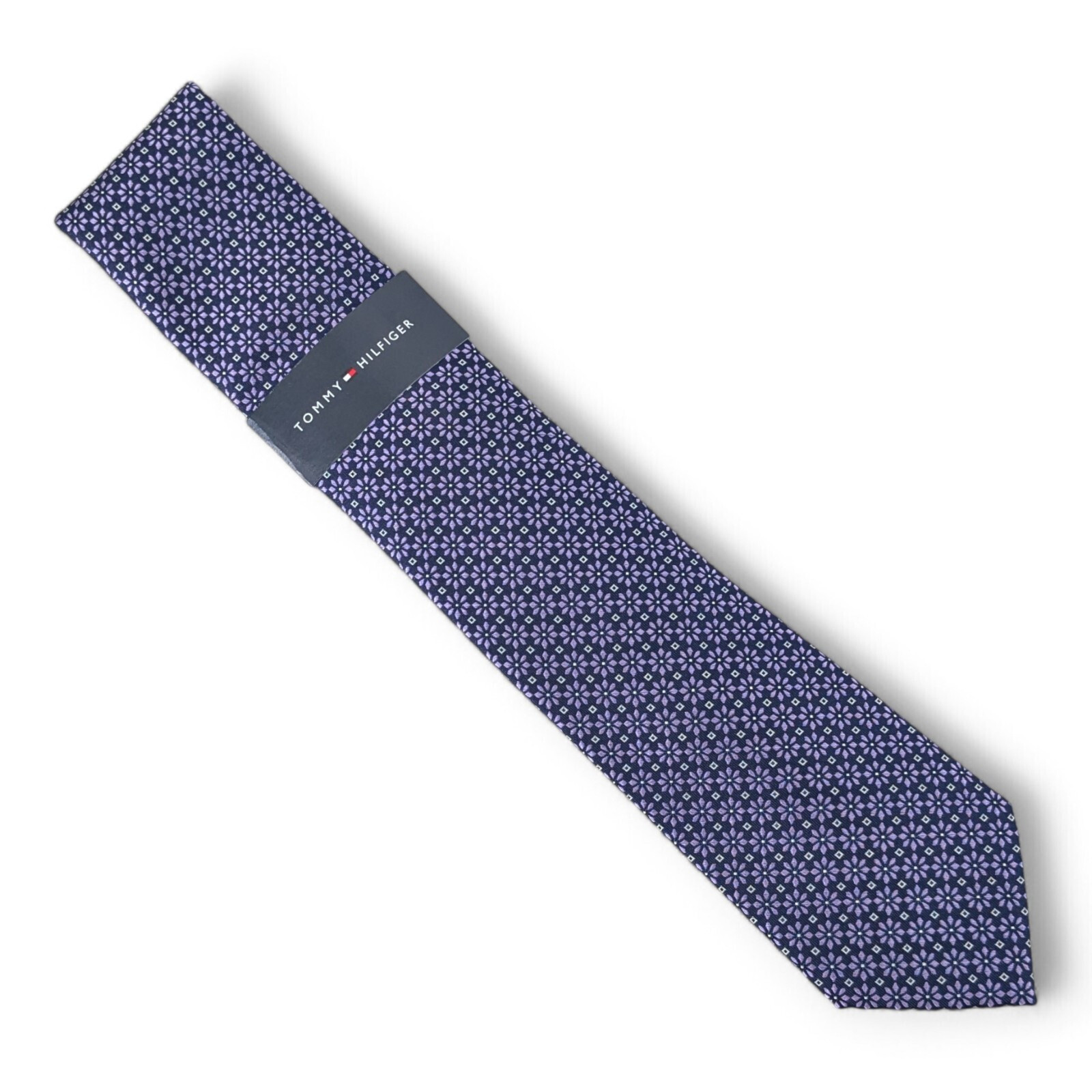 Мужской галстук Tommy Hilfiger с медальоном в виде ромашки фиолетовый- OS 3590₽