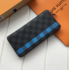 Louis N60078 Zippy Wallet Damier Graphite Blue Stripe Long Zip