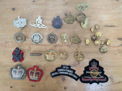 British Military Cap Badge & Insignia Job Lot WW2 Canadian Hussars Uganda