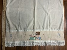 Hand Embroidered/Cross Stitch Crib Top Sheet Baby/Elephant Nursery