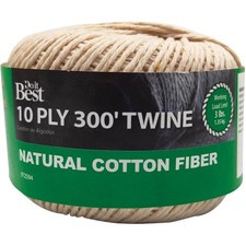 Do it Best 10-Ply x 300 Ft. White Cotton Parcel Post Twine 972594 Pack of 12 SIM
