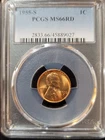 1955 San Francisco Wheat Penny,  PCGS MS 66 Red