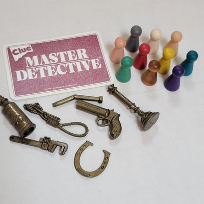 CHOICE: Clue Master Detective 1988 Replacement Tokens/Weapons Parker Brothers