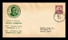 DR JIM STAMPS US COVER DANIEL WEBSTER FDC SCOTT 725 MARSHFIELD MASSACHUSETTS