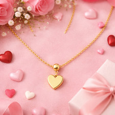 Dainty Heart Necklace   Gold or Silver   Minimalist Valentine Love Charm