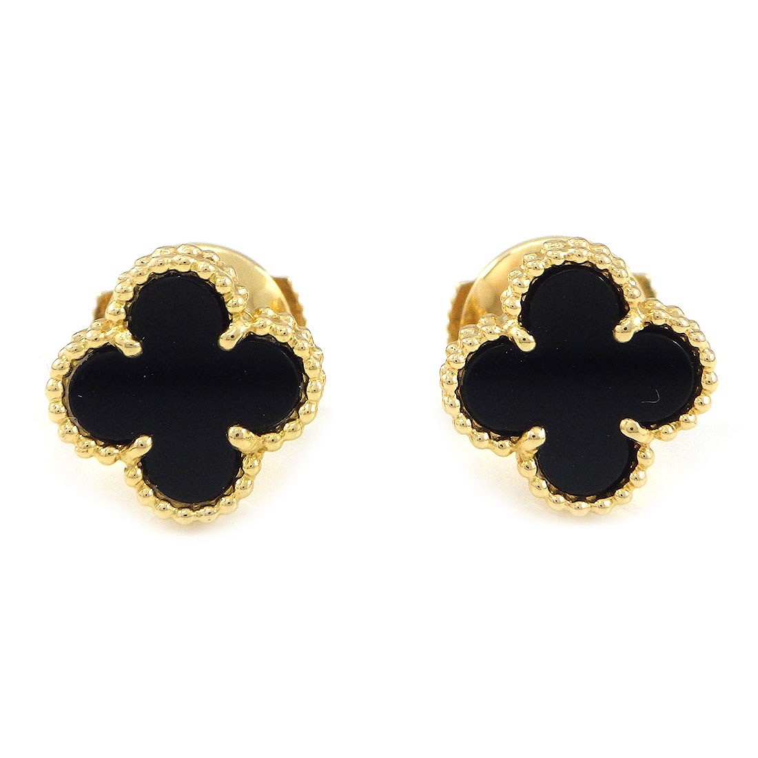 Van Cleef & Arpels Pierced Earrings Sweet Alhambra VCARA44900 Onyx 750YG