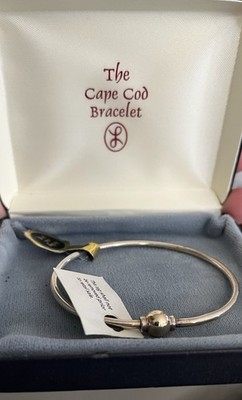 Lestage Cape Cod Single Kugel Armreif Armband 925 Sterling Silber 14k Gold Neu