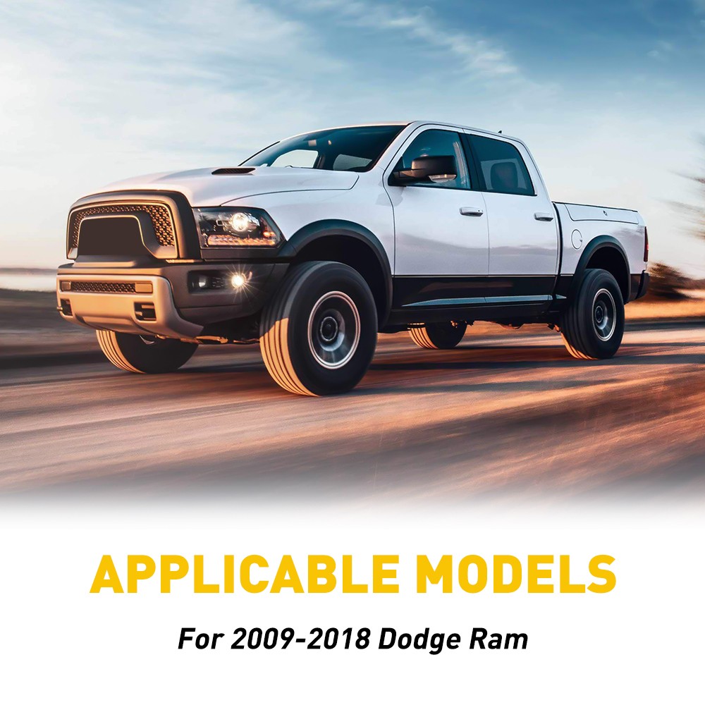 4/8X For Ram Cab 2009-2018 Crew Dodge Cab/Quad Black Pillar Gloss Post Decal USA thumbnail 5