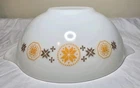 Vintage Pyrex Town & Country 4Qt Cinderella  Mixing Bowl Orange White Brown #444