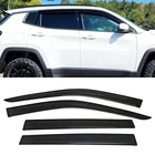 Fit 2018-2024 Jeep Compass Window Visors Sun Vent Rain Guard Shade Smoked