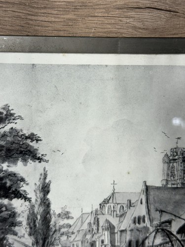 Antique Lithograph Nijmegen Netherlands Canal Church Scene 13 1/8” X 8.5” - Picture 6 of 14