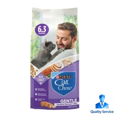 Purina Cat Chow Sensitive Skin and Stomach Turkey Flavor Dry Cat Food - 6.3 lbs